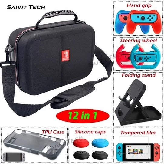 E kit Жесткий чехол для nintendo switch EVA, сумка для переноски и складная подставка, аксессуары Nitendo для консоли nintendo Switch - Цвет: E kit