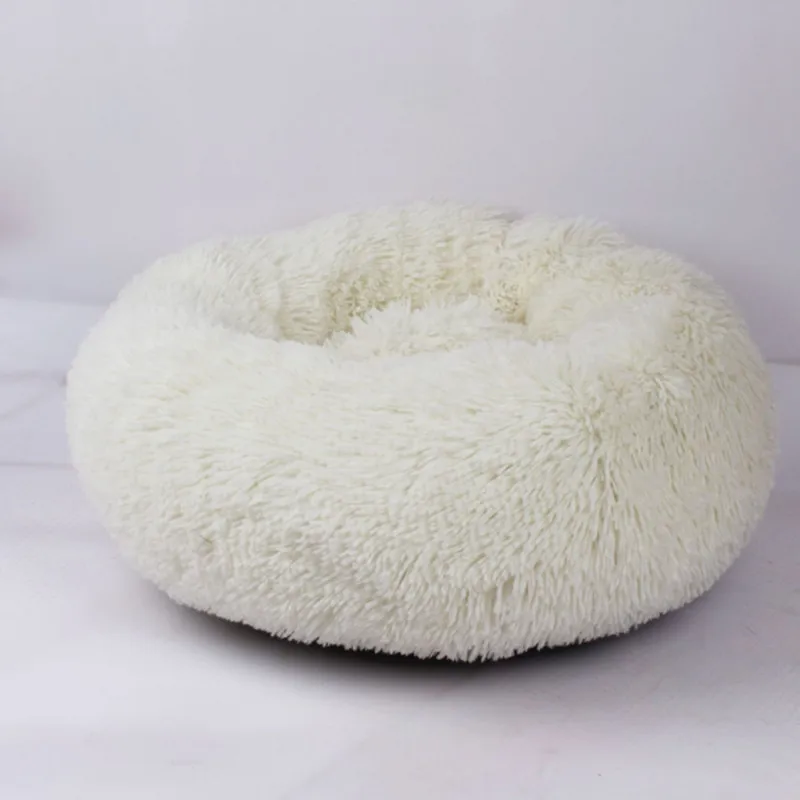 

Long Plush Super Soft Pet Bed Kennel Dog Round Cat Winter Warm Sleeping Bag Puppy Cushion Mat Portable Cat Supplies 40/50/60cm