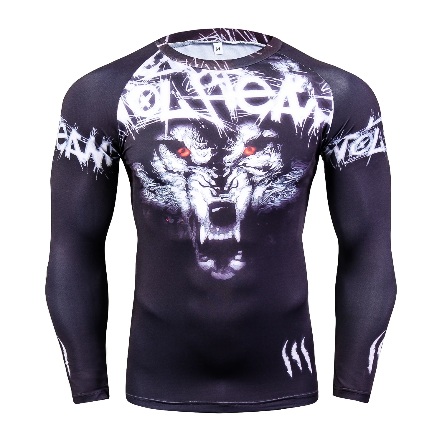

Wolf 3D Printed Long Sleeve Fitness Jogging Compression T-Shirt Men Short Sleeve Tights Exercise Tops Fashion Training T Shirt