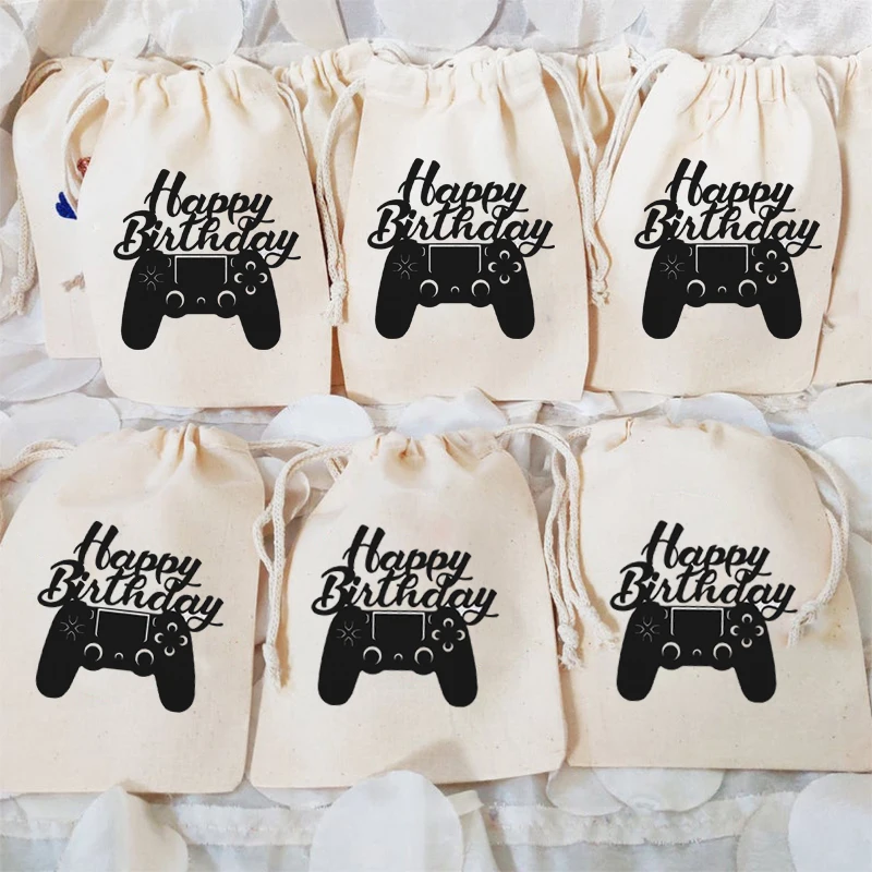 

5pcs Controller Candy gift Bags Video Game Arcade Player Geek theme Gamer kid boy daddy happy Birthday Party decoration Supplies