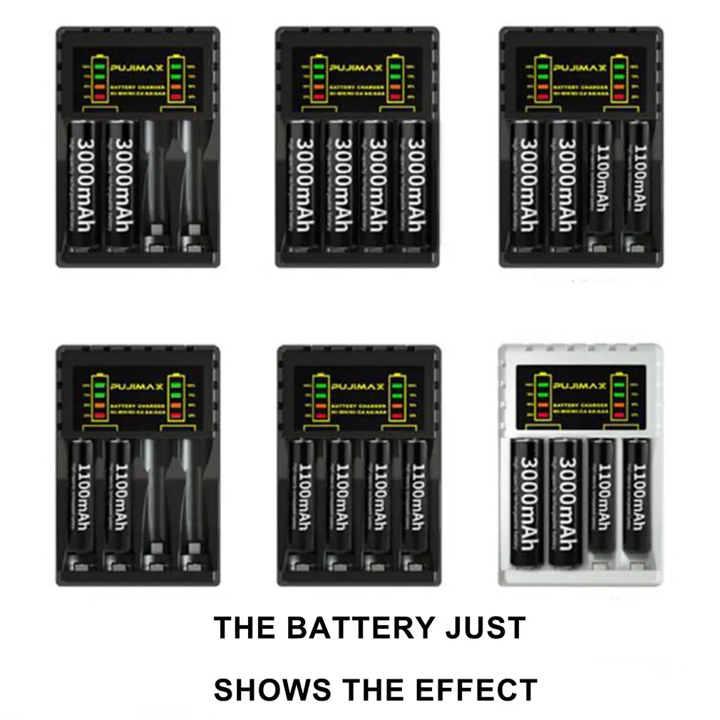 

4 slot Battery Charger for AAA/AA Rechargeable Battery Short Circuit Protection with LED Indicator Ni-MH/Ni-Cd charger