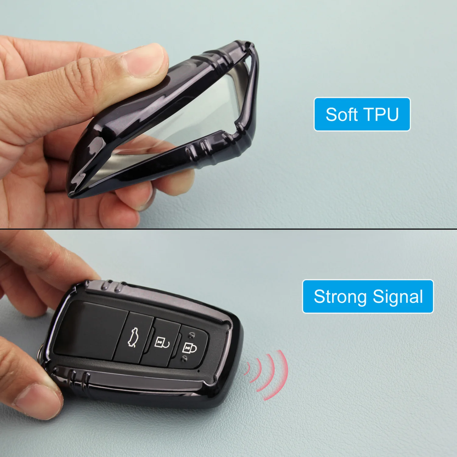 Черный чехол для автомобильного смарт-ключа держатель Fob Toyota Camry C-HR Prius Avalon RAV4 Corolla
