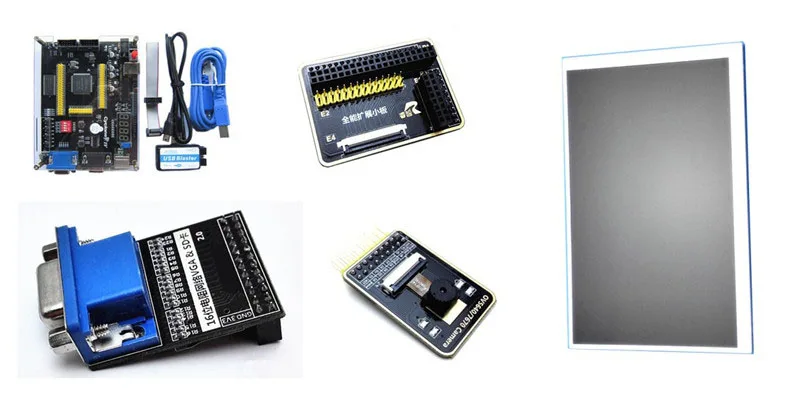 Altera, ПЛИС, FPGA Development Kit ALTERA Cyclone Характеристическая вязкость полимера EP4CE6 EP4CE10 FPGA доска+ USB бластер+ 7 дюймов TFT ЖК-дисплей+ 16bit VGA+ OV7670 пришли