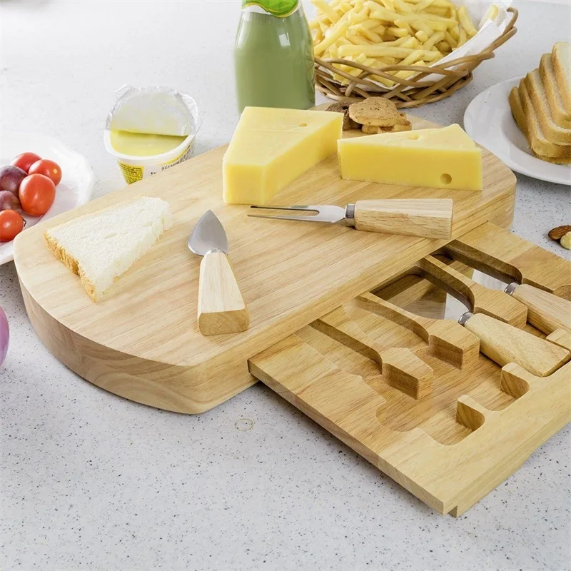 5 шт. набор деревянных ножей для сыра разделочная доска прямоугольный нож вилка