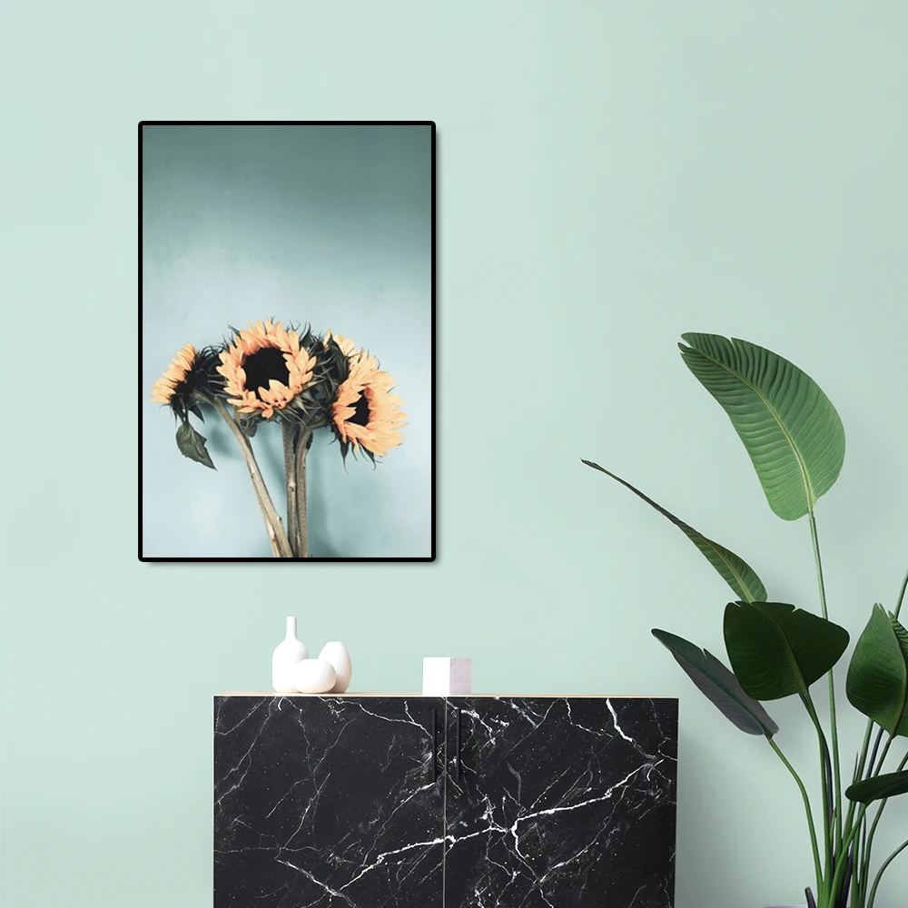 

Pastoral Sunflower Canvas Wall Poster Painting Dahlia Cluster Modern Nordic Style Picture Print For Living Room Home Decor