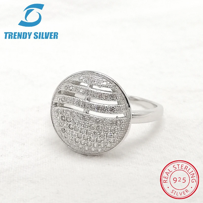 

complete pure 925 sterling silver zirconia clear CZ luxury jewelry set ring earrings for woman pendant necklace trendy design