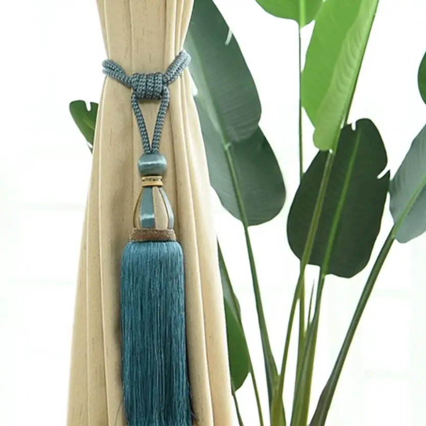 Аксессуары для занавесок с кисточкой серые ремни держатель штор завязки синие