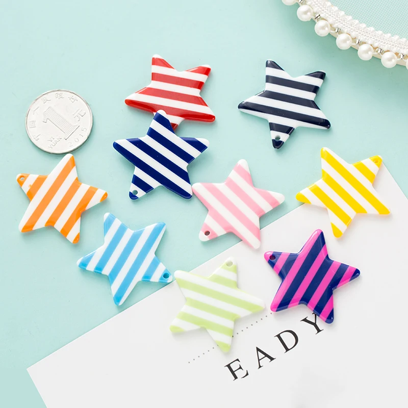 10 штук/упаковка звезда Смола со звездами и полосами для Шарм аксессуары