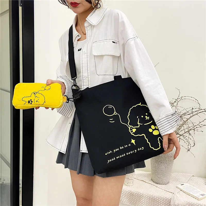 Новинка 2024 Корейская версия удобная вместительная сумка-мессенджер Холщовая