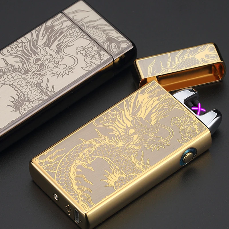 Электронная зарядка через Usb двойная дуговая плазменная Зажигалка электронный