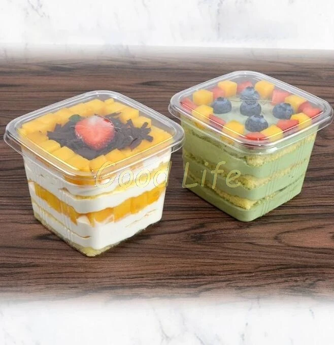 

Transparent plastic box dessert preservation fruit cake ice cream box disposable Tiramisu box Guangzhou