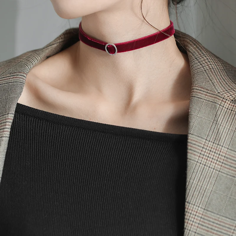 Чокер из серебра 100% пробы с черной круглой подвеской 2020 | Украшения и аксессуары