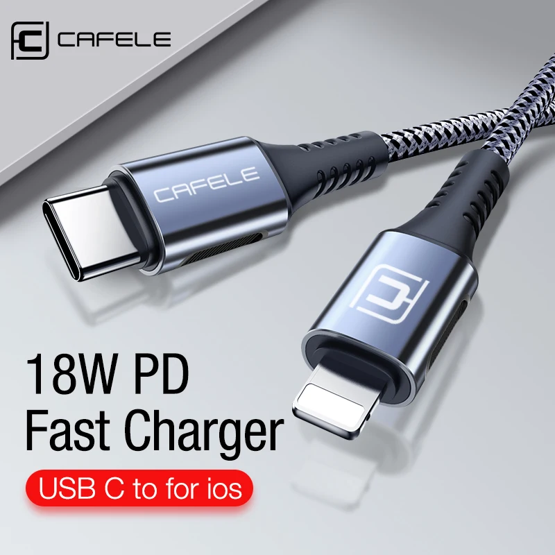 

CAFELE 18W PD Cable USB C to for Ligntning Cable For iPhone 11 Pro Max XS 8 plus Fast Charging Cable for ios 13 12 11 Data sync