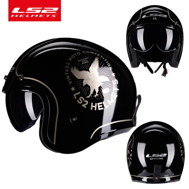 Шлем LS2 с открытым лицом винтажный шлем в стиле ретро воздушным козырьком OF599 |