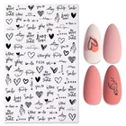 1 шт. 3D наклейки для ногтей любовь сердце дизайн английские буквы наклейки для ногтей Фольга для ногтей аксессуары модные наклейки