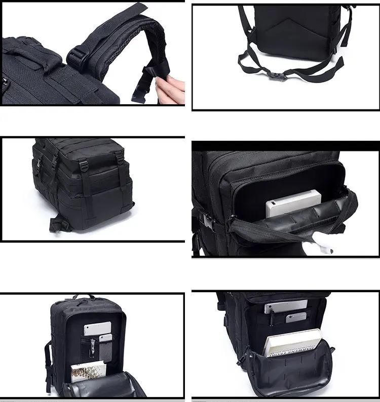 45L Тактический Рюкзак Военная армейская штурмовая сумка для улицы 3P EDC Molle пакет для мужчин для треккинга кемпинга охоты большой емкости сумки