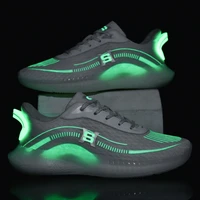 summer breathable luminous large size shoes reflective glitter orginal light running sneakers for man basketball orbit trainer