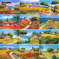 5d diy scenery diamond painting landscape house full square round drill diamond embroidery cross stitch manual gift home decor