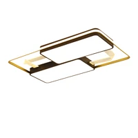Rectangle modern led ceiling lights for living room lights bedroom study room blackgold AC95-265V square Dimming ceiling lamp