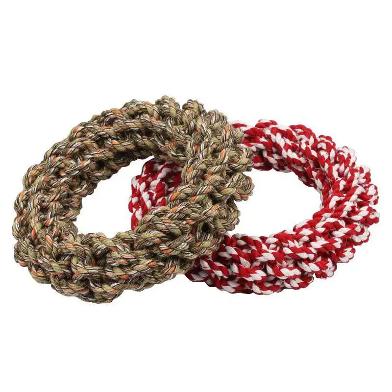 Cotton Round Rope Knot Indestructible Dog Toys For Large Dogs Dental Chew Durable Braided Bone Clean Teeth Funny Tool | Дом и сад