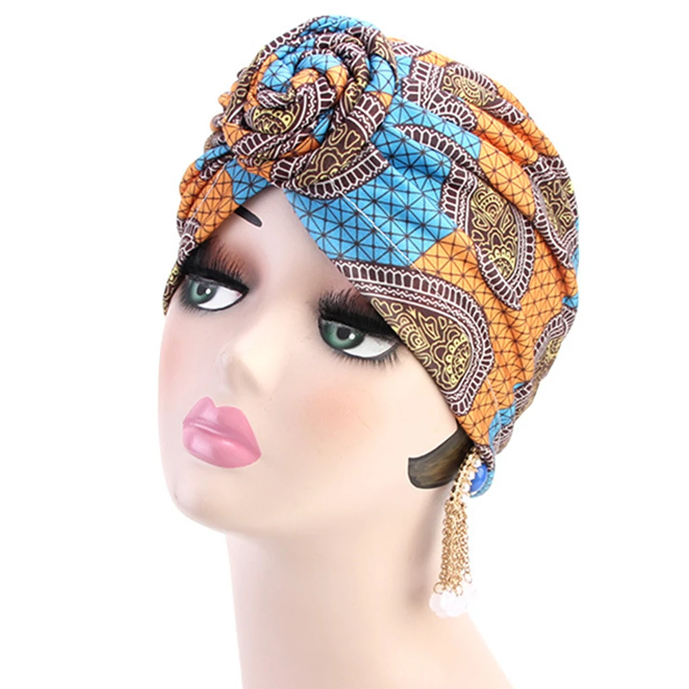 Шарф для женщин мусульманок повседневный мягкий обруч волос Цветочный Топ бант