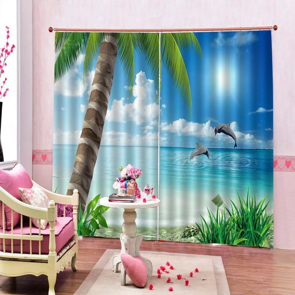 Индивидуальные 3d шторы новое окно балкон кокосовое дерево утолщенное лобовое