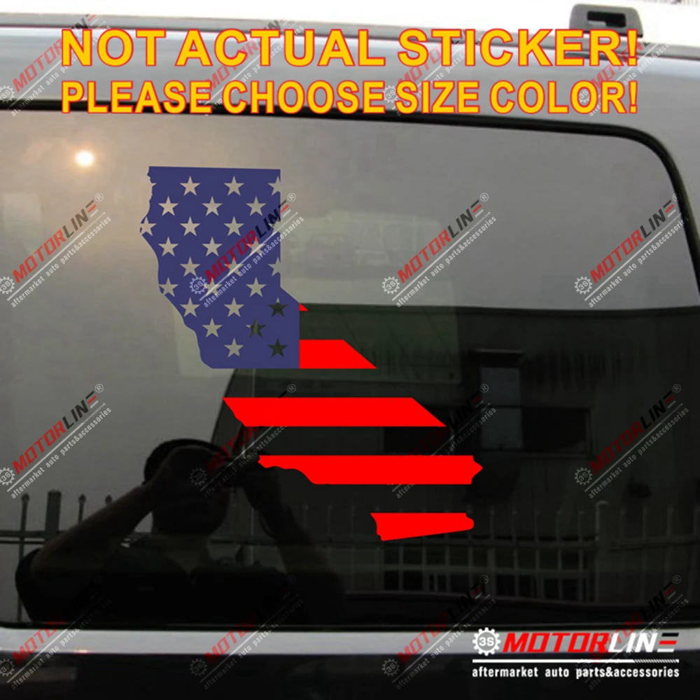 Карта штата Калифорния флаг США наклейка на машину виниловый Размер высечка без
