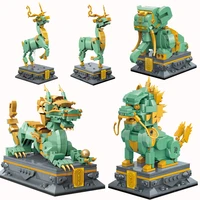 qman ancient chinese classic forbidden city architectural statue building blocks sets assembly model bricks children toys gifts