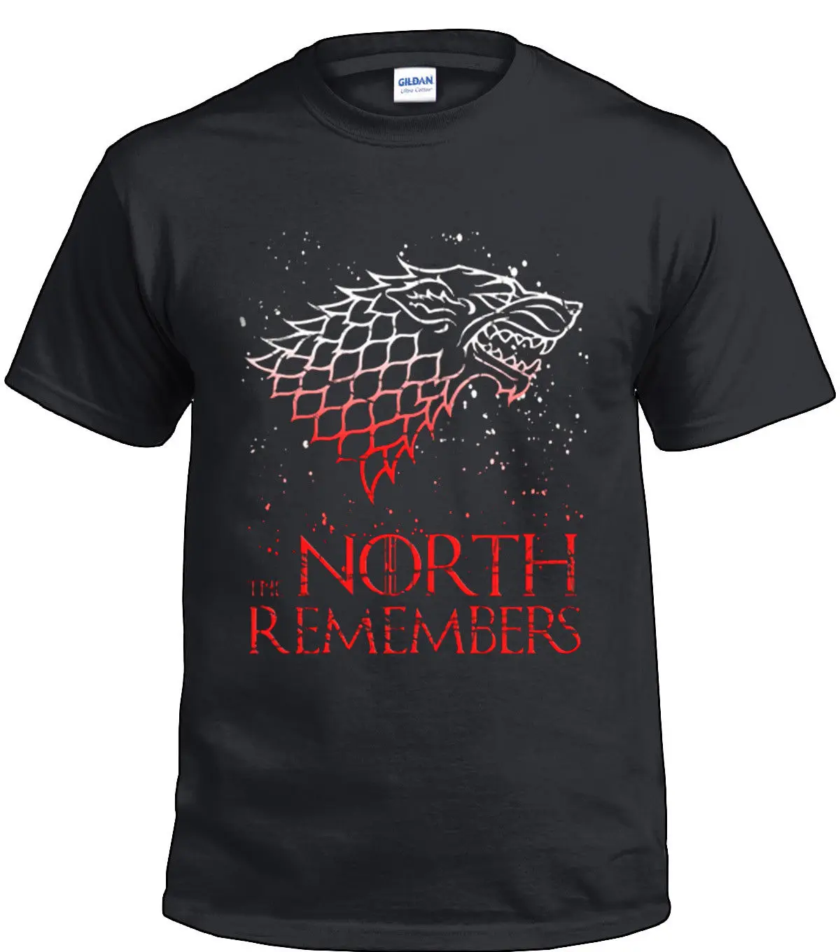 Игра для Престолов Старк футболка The North Memory черная хлопковая Футболка мужская 100%