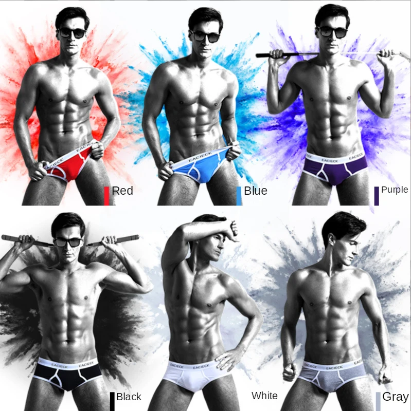 

6 шт., мужские Бесшовные трусы-брифы