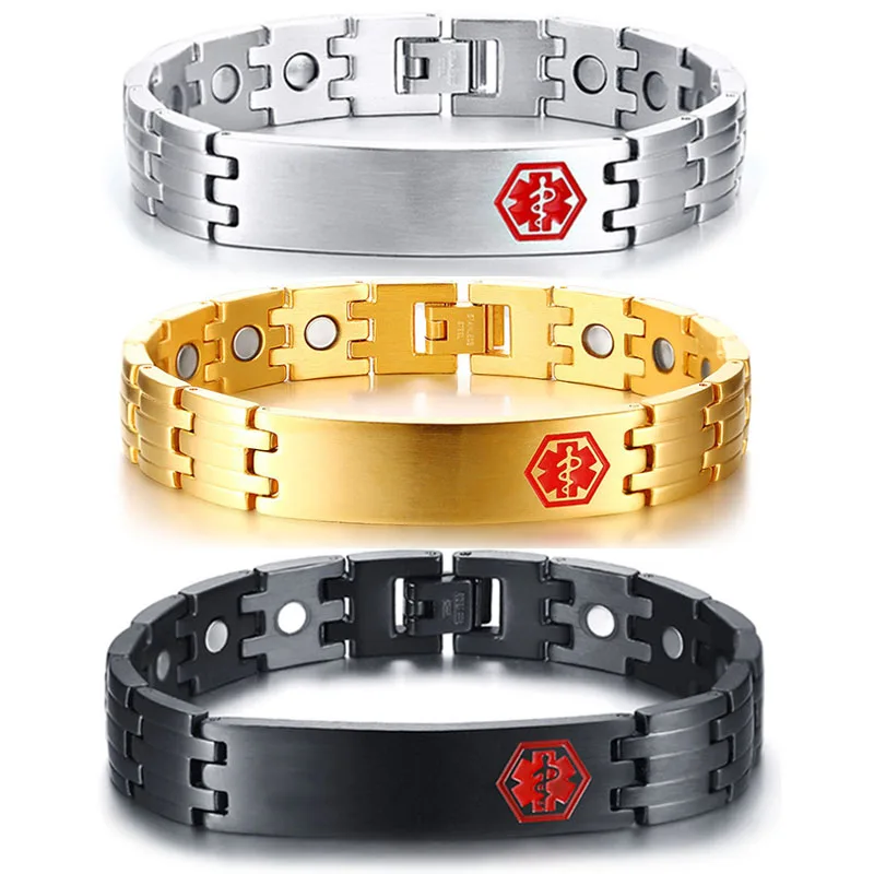Магнитный браслет для мужчин и женщин медицинский из нержавеющей стали с