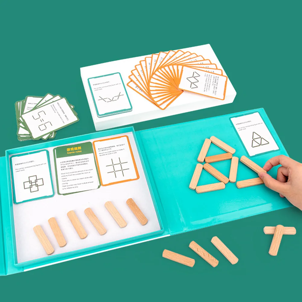 

Thinking Training Wood Toy Early Education Geometry Change Ice Cream Stick for Kids Boys Girls Gifts Education Toys