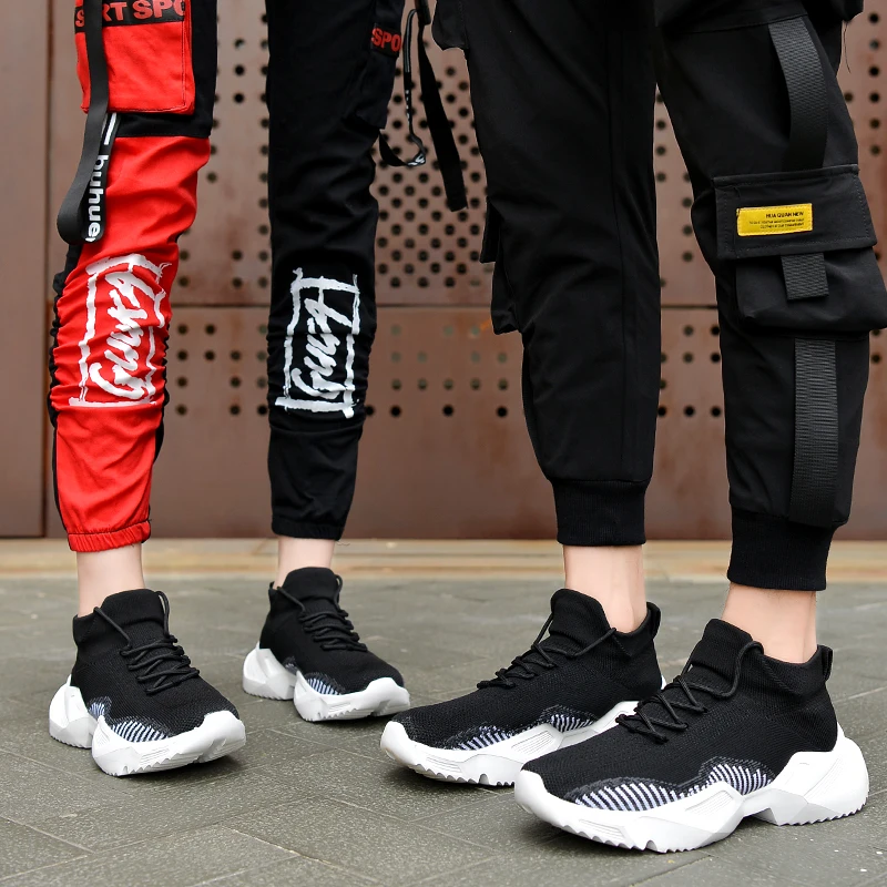 Женская Вулканизированная обувь Кроссовки на платформе с высоким берцем 2020