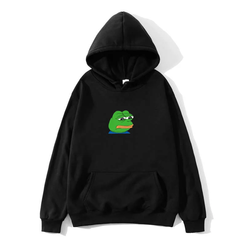 Толстовки с капюшоном принтом Sad Tearing Frog для мужчин и женщин толстовки в стиле