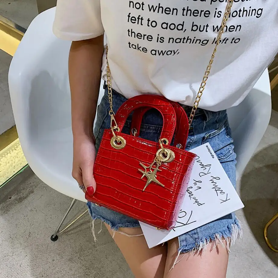 

Elegant Female Stone Pattern Tote Bag 2020 Fashion New Quality Pu Leather Women's Designer Handbag Chain Shoulder Messenger Bags