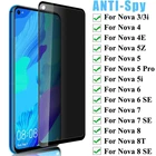 Закаленное антишпионское стекло для huavei nova 3, 3i, 4, 4E, 5, 5i Pro, Защита экрана для huawei nova 6, 7, 8SE