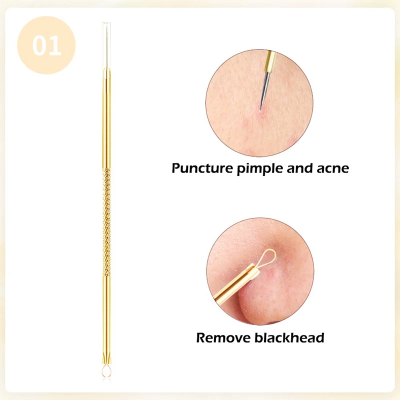 

4Pc Acne Extractor Remover Blackhead Pimple Needles Pimple Blemish Remover Needles Blemish Treatment Tool Kit Travel