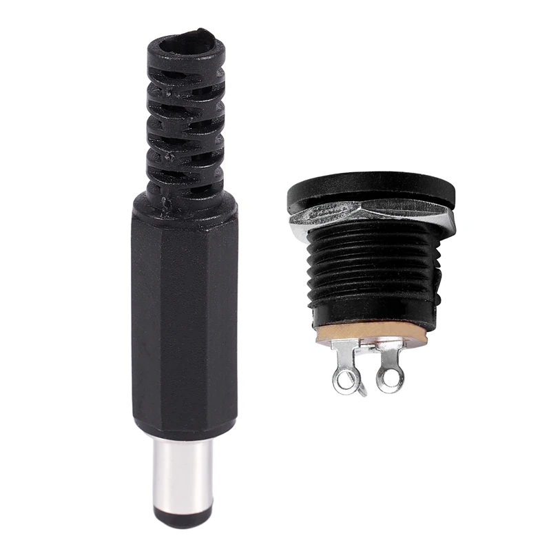25Pcs DC Power Jack: 15 Pcs 5.5Mmx2.1Mmx9Mm Male Solder Jack for Laptop Adapter &amp 10 Panel Mount 2.1X5.5Mm Ja | Электроника