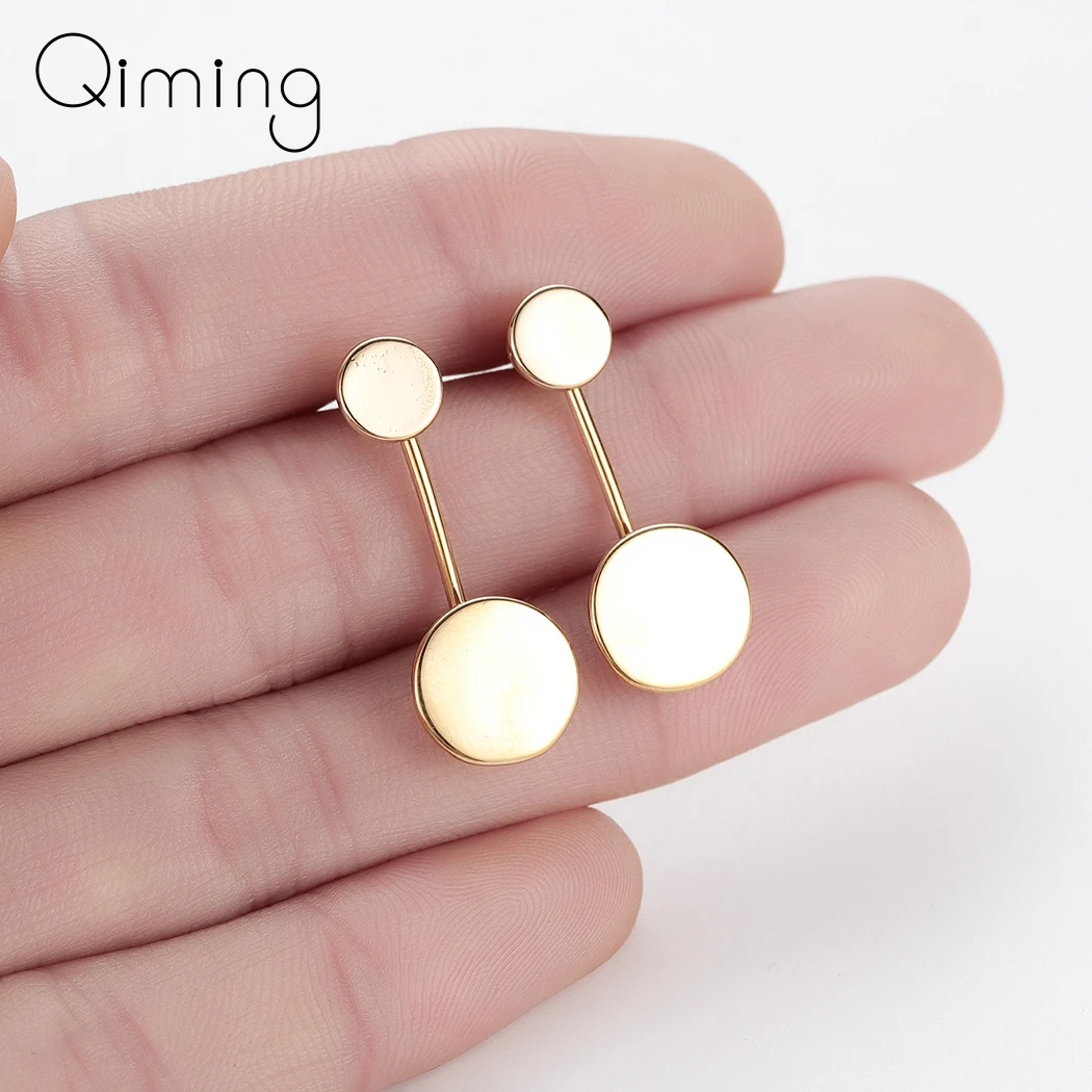НОВЫЕ геометрические женские серьги с двойным кругом круглые серьги-гвоздики