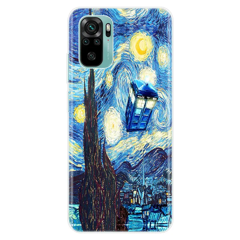 Мягкий силиконовый чехол Tardis Box Doctor Who Van Gogh для Xiaomi Redmi Note 10 9 Pro Max 10S 9S 8T 8 8A 9A 9C NFC 9T 7 |