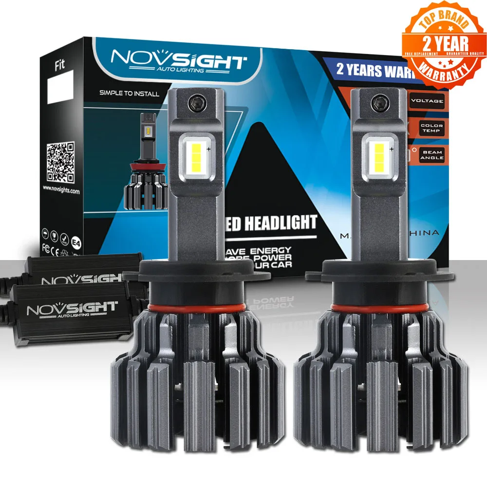 NOVSIGHT H7 автомобильные светодиодный ные лампы для фар 90 Вт 6000 лм Однолучевые