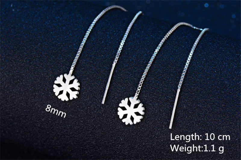 Женские серьги в виде снежинок модные аксессуары для девушек серебряные 925
