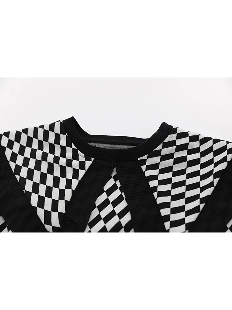 Женская клетчатая толстовка пуловеры модная женская Свободная шикарная Милая