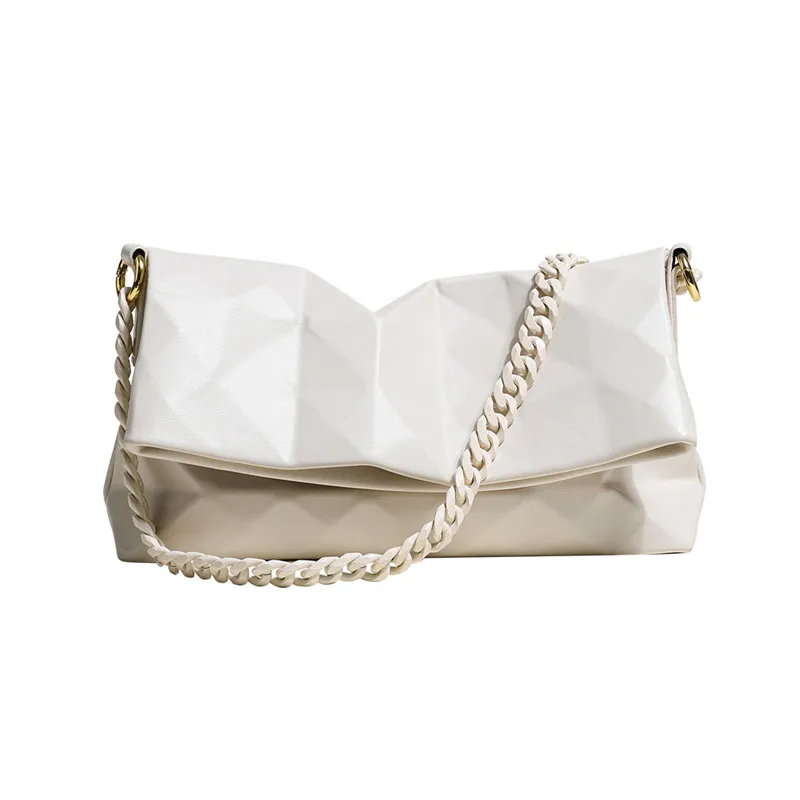 

Роскошная брендовая дизайнерская женская сумка через плечо, мягкий мессенджер на цепочке, Дамский вечерний клатч с геометрическим узором д...