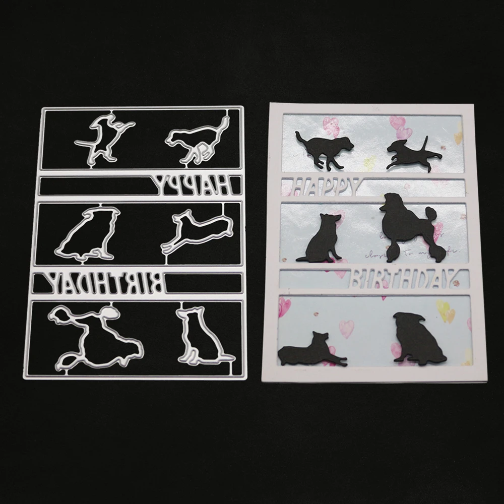 Собаки в форме металлические режущие штампы животные для скрапбукинга 3d ремесло