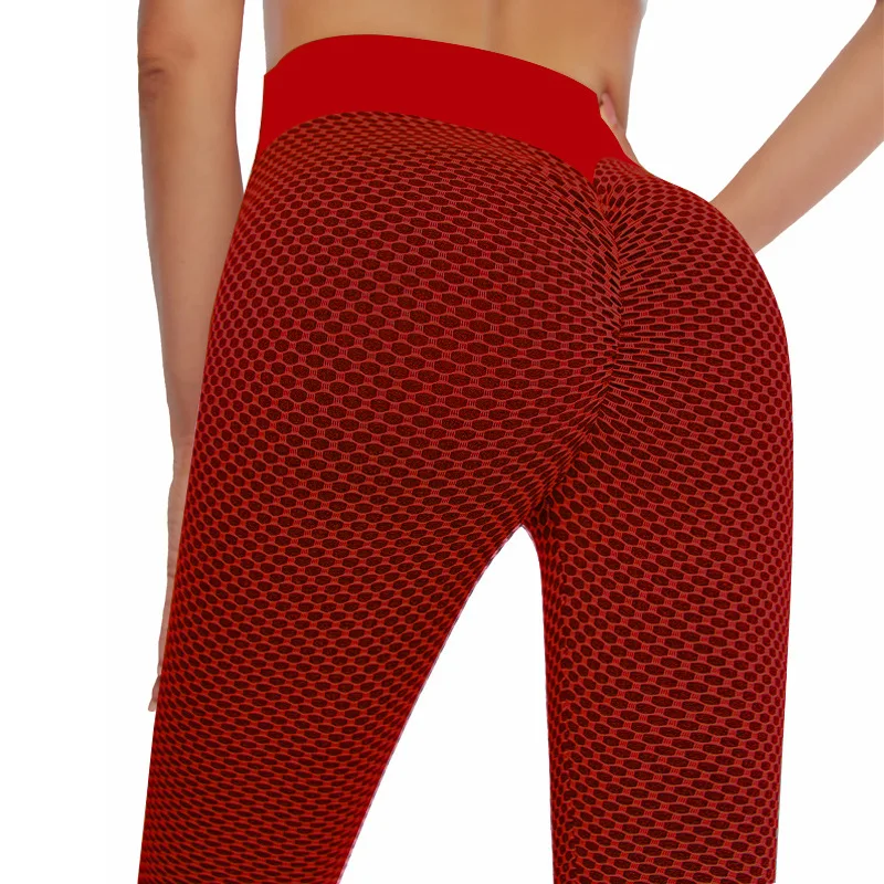 

Peach Hip Gym Pants Wind Honeycomb Bodybuilding Yoga Pants High Waist Beauty Buttocks Exercise Tights Large Size Fitness Pants