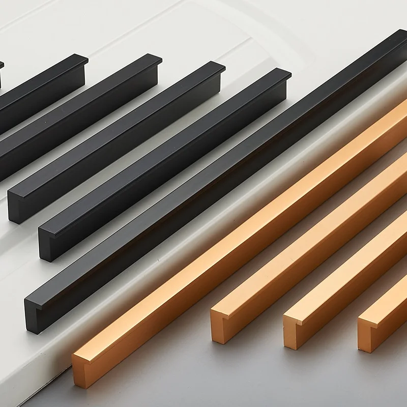 Черно золотой современный кухонный шкаф кухонная фурнитура Т бар алюминиевый