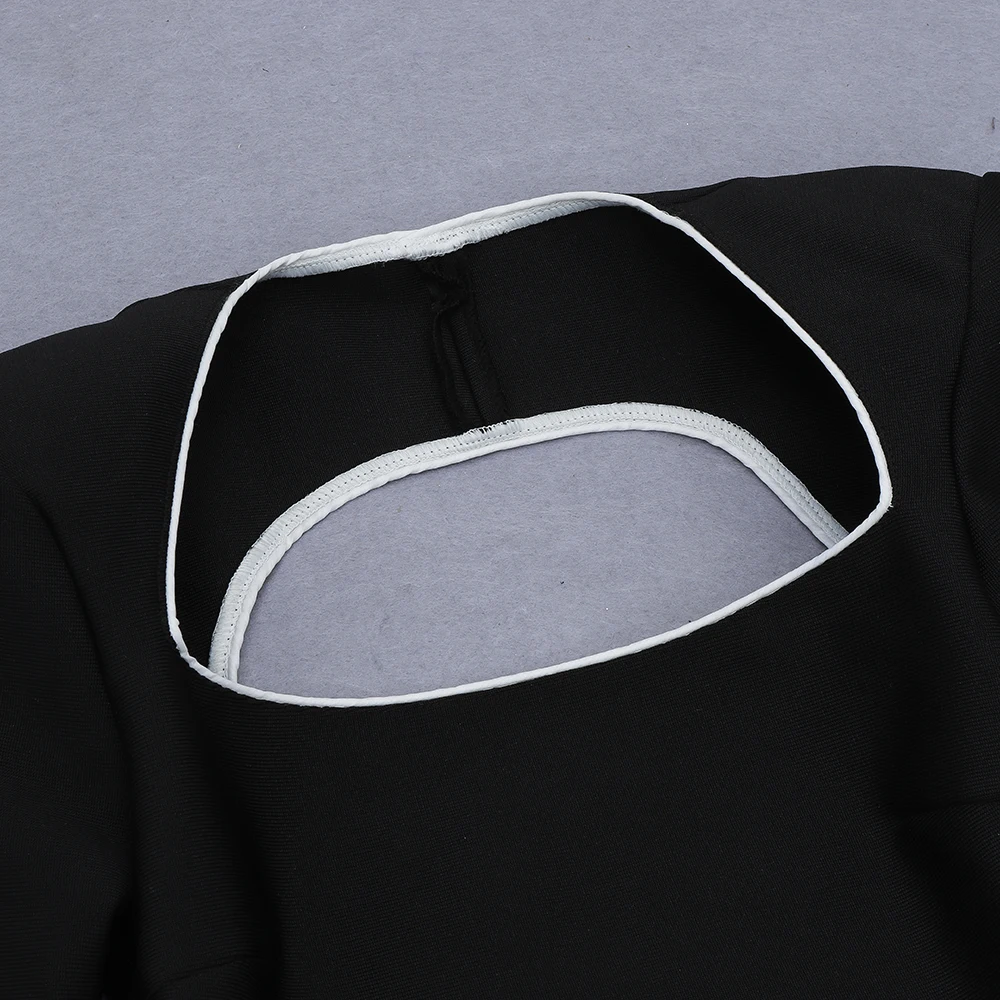 

2021 New Women Black Mid Calf Long Sleeve Backless White Vestidos Celebrity Evening Party Bandage bandage dress wholesale