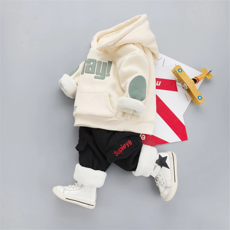 

Fashion New Spring Children Clothes Toddler Boys Girls Cotton Hoodies Pants 2pcs Kids Thicken Suit Baby Casual Sportswear