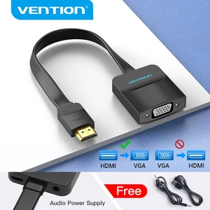 vention hdmi to vga adapter 1080p hdmi male to vga female converter with 3 5 jack audio cable for xbox ps4 pc laptop projector free global shipping
